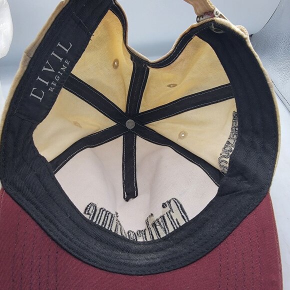 Civil Regime Rebel Youth Baseball Hat Cap Beige Red Adjustable Casual Outdoors - Picture 7 of 9